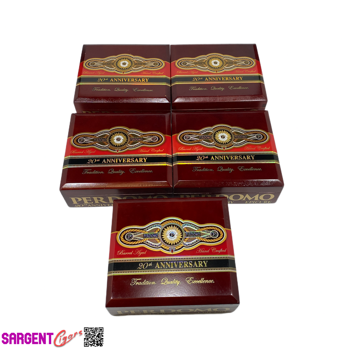 Lot of 5 Perdomo 20th Sun Grown Epicure Empty Wooden Cigar Boxes 8x7x3 #24
