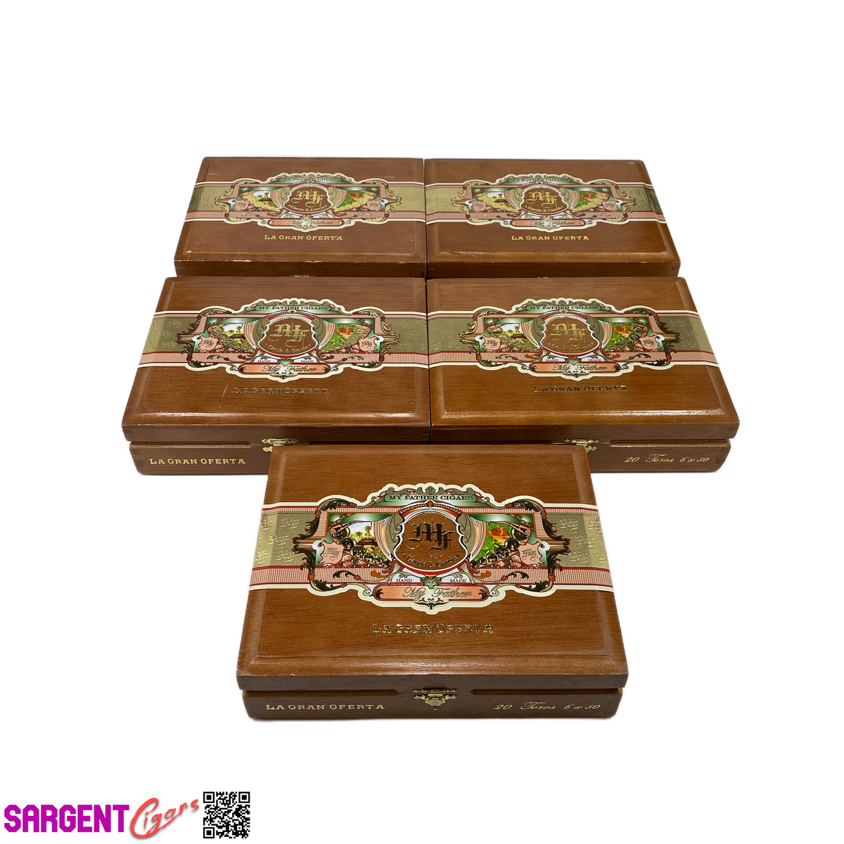 Lot of 5 My Father Cigars Oferta Toro Empty Wooden Cigar Boxes 8.75x7x2 #30