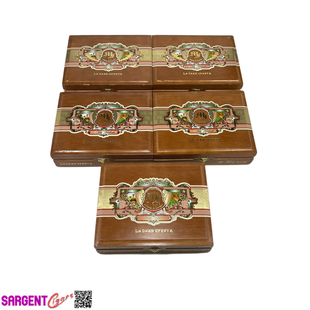 Lot of 5 My Father Cigars Oferta Toro Empty Wooden Cigar Boxes 8.75x7x2 #30