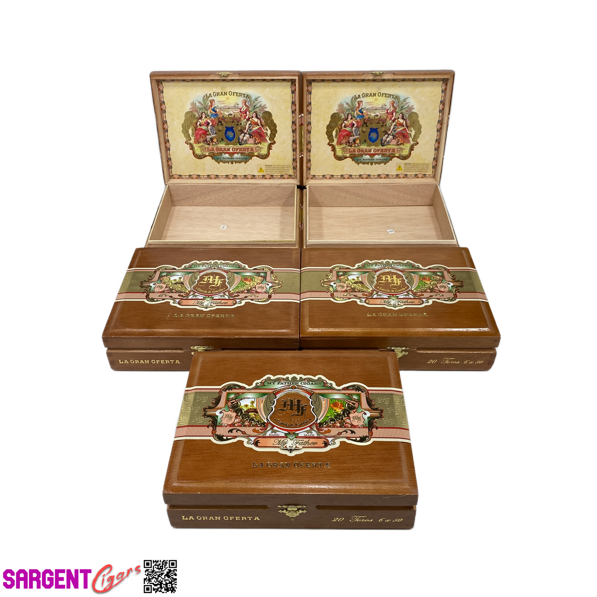 Lot of 5 My Father Cigars Oferta Toro Empty Wooden Cigar Boxes 8.75x7x2 #30