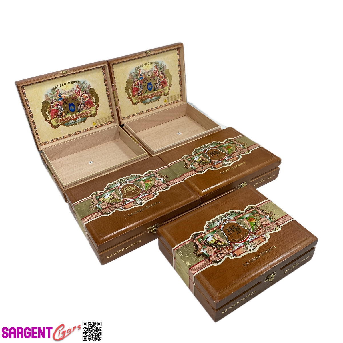 Lot of 5 My Father Cigars Oferta Toro Empty Wooden Cigar Boxes 8.75x7x2 #30