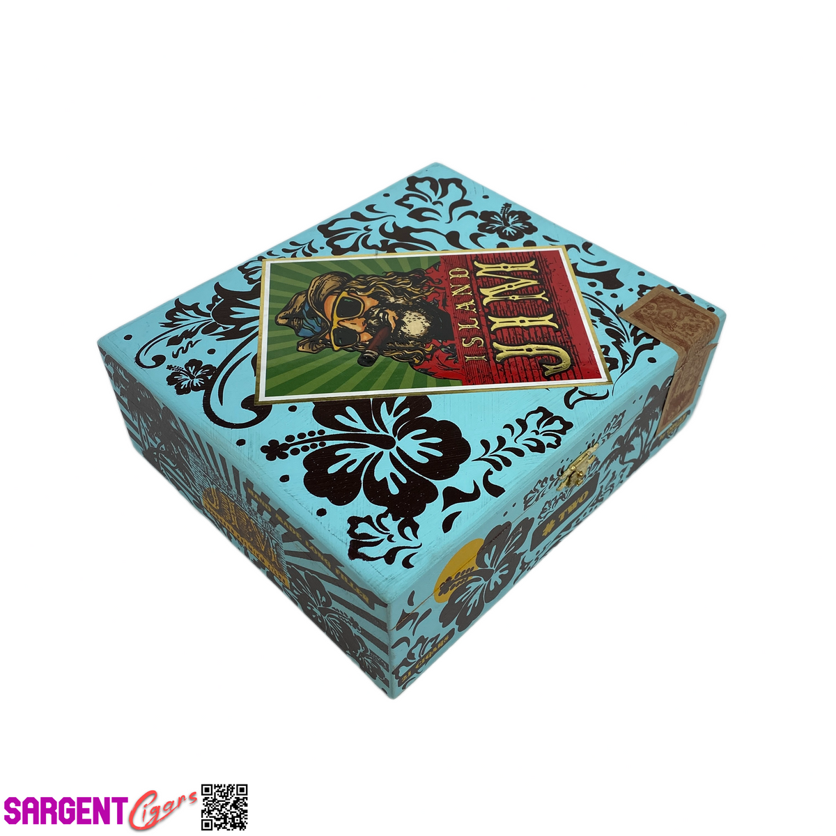 Island Jim 2 San Andres Empty Wooden Cigar Box 8.5x7.5x3