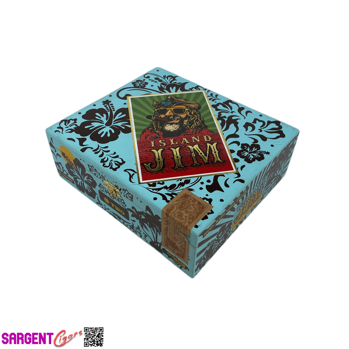 Island Jim 2 San Andres Empty Wooden Cigar Box 8.5x7.5x3