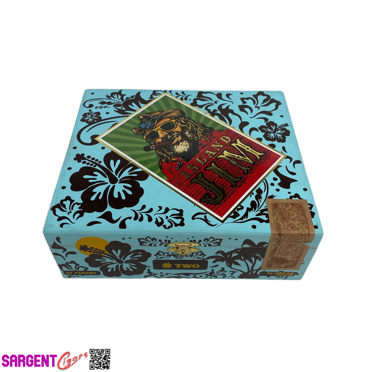 Island Jim 2 San Andres Empty Wooden Cigar Box 8.5x7.5x3