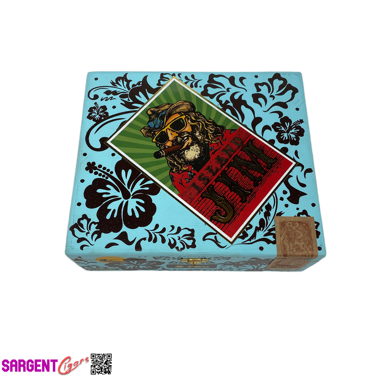 Island Jim 2 San Andres Empty Wooden Cigar Box 8.5x7.5x3