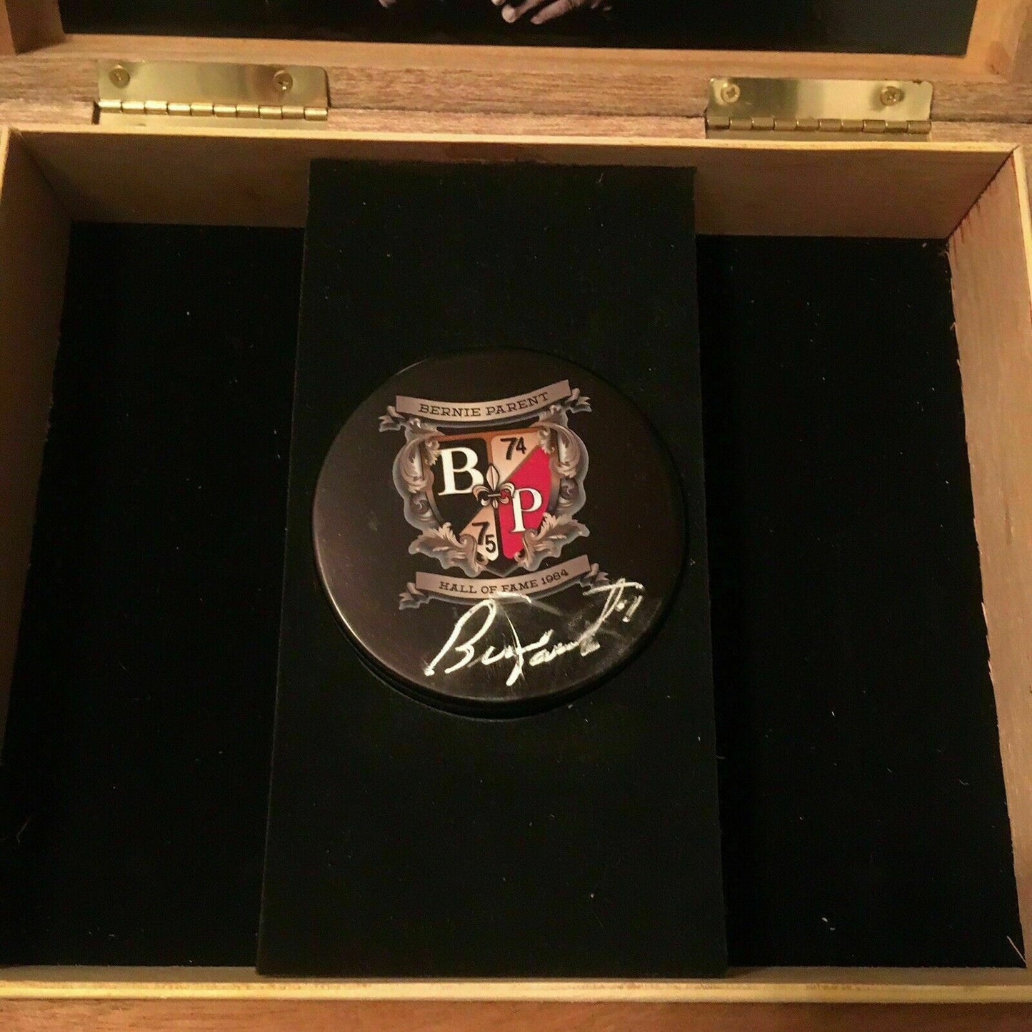 BSB 40th Anniversary By Bernie Parent Empty Wooden Cigar Box Philadelphia Flyers