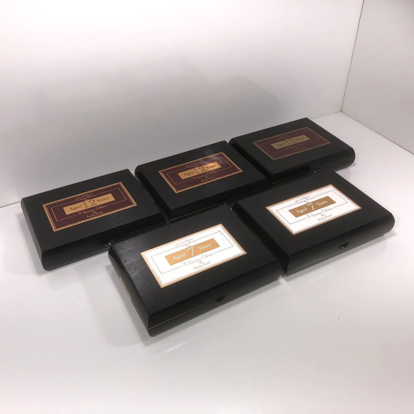 Lot of 5 Rocky Patel Robusto Empty Wooden Cigar Boxes 9x6.5x2 #2